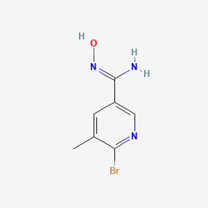 molecular formula C7H8BrN3O B13677276 6-Bromo-N-hydroxy-5-methylnicotinimidamide 