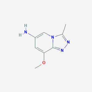 molecular formula C8H10N4O B13677284 8-Methoxy-3-methyl-[1,2,4]triazolo[4,3-a]pyridin-6-amine 