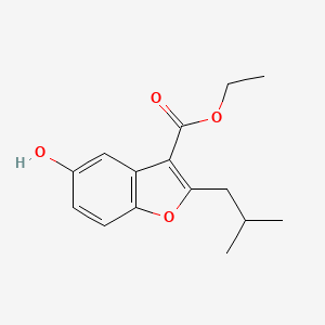 molecular formula C15H18O4 B13677338 Ethyl 5-hydroxy-2-isobutylbenzofuran-3-carboxylate 