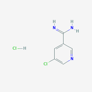 molecular formula C6H7Cl2N3 B13677374 5-Chloropyridine-3-carboximidamide Hydrochloride 