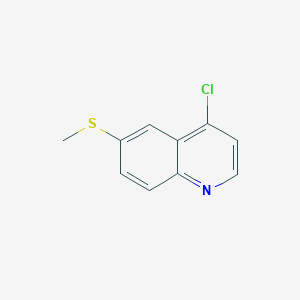 molecular formula C10H8ClNS B13677379 4-Chloro-6-(methylthio)quinoline 