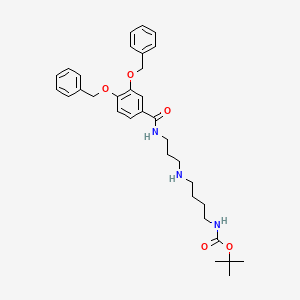 molecular formula C33H43N3O5 B13677382 3,4-Bis(benzyloxy)-N-[3-[[4-(Boc-amino)butyl]amino]propyl]benzamide 