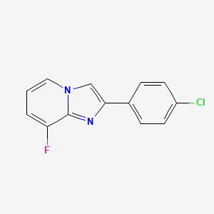 molecular formula C13H8ClFN2 B13677397 2-(4-Chlorophenyl)-8-fluoroimidazo[1,2-a]pyridine 