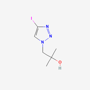 molecular formula C6H10IN3O B13677448 1-(4-Iodo-1H-1,2,3-triazol-1-YL)-2-methylpropan-2-OL 