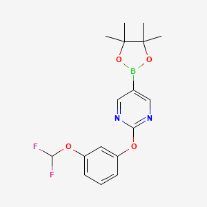 molecular formula C17H19BF2N2O4 B13677475 2-(3-(Difluoromethoxy)phenoxy)-5-(4,4,5,5-tetramethyl-1,3,2-dioxaborolan-2-yl)pyrimidine 