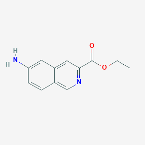 molecular formula C12H12N2O2 B13677517 Ethyl 6-aminoisoquinoline-3-carboxylate 