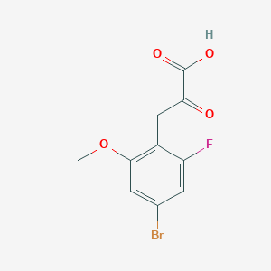 molecular formula C10H8BrFO4 B13677603 3-(4-Bromo-2-fluoro-6-methoxyphenyl)-2-oxopropanoic acid 