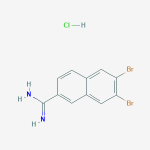 molecular formula C11H9Br2ClN2 B13677681 6,7-Dibromo-2-naphthimidamide hydrochloride 