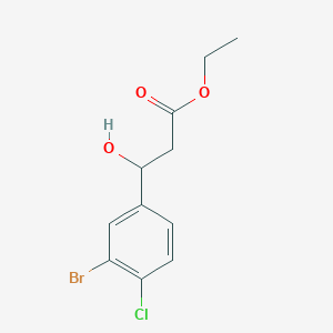 molecular formula C11H12BrClO3 B13677715 Ethyl 3-(3-Bromo-4-chlorophenyl)-3-hydroxypropanoate 