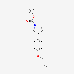 molecular formula C18H27NO3 B13677725 1-Boc-3-(4-propoxyphenyl)pyrrolidine 