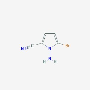 molecular formula C5H4BrN3 B13677755 1-Amino-5-bromo-1H-pyrrole-2-carbonitrile 