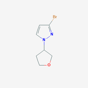 molecular formula C7H9BrN2O B13677803 3-Bromo-1-(3-tetrahydrofuryl)-1H-pyrazole 