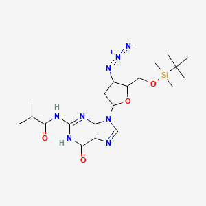 N-[9-[(2R,4S,5S)-4-Azido-5-[[(tert-butyldimethylsilyl)oxy]methyl]tetrahydrofuran-2-yl]-6-oxo-6,9-dihydro-1H-purin-2-yl]isobutyramide