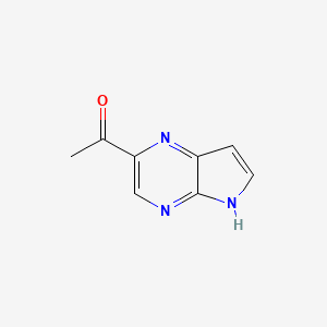 molecular formula C8H7N3O B13677850 1-(5H-Pyrrolo[2,3-b]pyrazin-2-yl)ethanone 