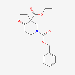 molecular formula C18H23NO5 B13677851 1-Benzyl 3-ethyl 3-ethyl-4-oxopiperidine-1,3-dicarboxylate 