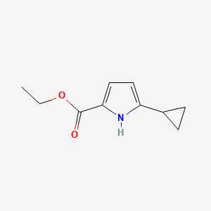 molecular formula C10H13NO2 B13677931 Ethyl 5-cyclopropyl-1H-pyrrole-2-carboxylate 