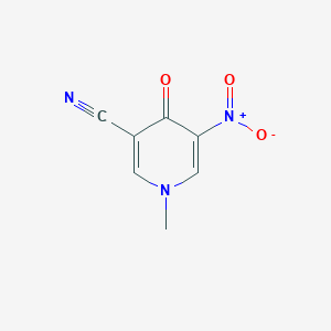 molecular formula C7H5N3O3 B13677978 1-Methyl-5-nitro-4-oxo-1,4-dihydropyridine-3-carbonitrile 