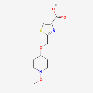 molecular formula C11H16N2O4S B13678000 2-[[(1-Methoxy-4-piperidyl)oxy]methyl]thiazole-4-carboxylic Acid 