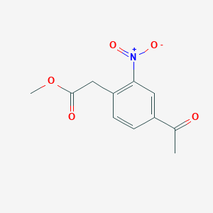 molecular formula C11H11NO5 B13678013 Methyl 2-(4-acetyl-2-nitrophenyl)acetate 