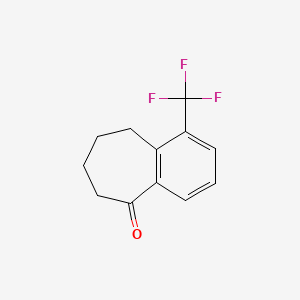 molecular formula C12H11F3O B13678055 1-(Trifluoromethyl)-6,7,8,9-tetrahydro-5H-benzo[7]annulen-5-one 