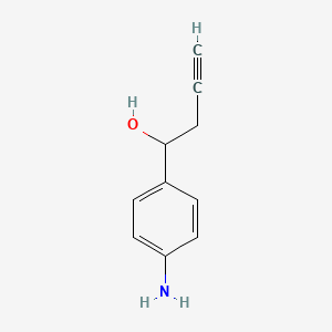 molecular formula C10H11NO B13678141 1-(4-Aminophenyl)-3-butyn-1-ol 