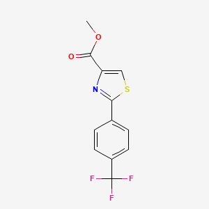 molecular formula C12H8F3NO2S B13678176 Methyl 2-[4-(Trifluoromethyl)phenyl]thiazole-4-carboxylate 