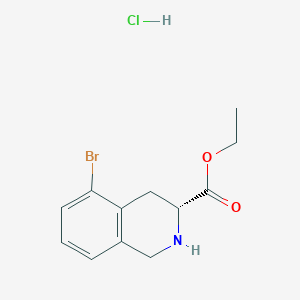 molecular formula C12H15BrClNO2 B13678193 (R)-Ethyl 5-bromo-1,2,3,4-tetrahydroisoquinoline-3-carboxylate hydrochloride 