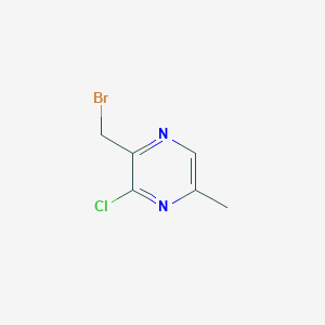 molecular formula C6H6BrClN2 B13678239 2-(Bromomethyl)-3-chloro-5-methylpyrazine 