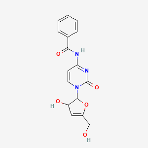 molecular formula C16H15N3O5 B13678247 N-[1-[(2R,3R)-3-Hydroxy-5-(hydroxymethyl)-2,3-dihydro-2-furyl]-2-oxo-1,2-dihydro-4-pyrimidinyl]benzamide 