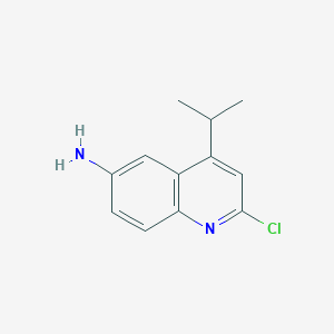 molecular formula C12H13ClN2 B13678264 2-Chloro-4-isopropylquinolin-6-amine 