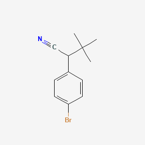 molecular formula C12H14BrN B13678273 2-(4-Bromophenyl)-3,3-dimethylbutanenitrile 