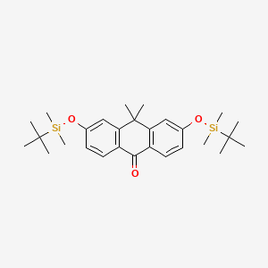 molecular formula C28H42O3Si2 B13678287 3,6-Bis[(tert-butyldimethylsilyl)oxy]-10,10-dimethyl-9,10-dihydroanthracen-9-one 