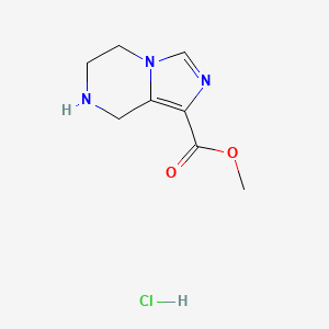 molecular formula C8H12ClN3O2 B13678302 Methyl 5,6,7,8-tetrahydroimidazo[1,5-a]pyrazine-1-carboxylate hydrochloride 