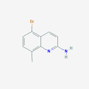 molecular formula C10H9BrN2 B13678317 5-Bromo-8-methylquinolin-2-amine 