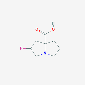 molecular formula C8H12FNO2 B13678327 (2R,7AS)-2-fluorohexahydro-1H-pyrrolizine-7a-carboxylic acid 