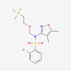 molecular formula C17H25BrN2O4SSi B13678372 2-Bromo-N-(4,5-dimethyl-3-isoxazolyl)-N-[[2-(trimethylsilyl)ethoxy]methyl]benzenesulfonamide 