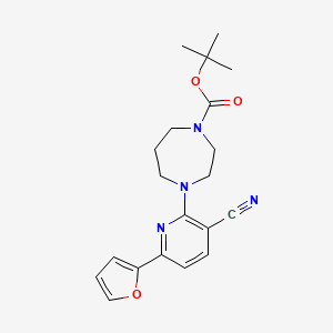 molecular formula C20H24N4O3 B1367843 叔丁基 4-[3-氰基-6-(呋喃-2-基)吡啶-2-基]-1,4-二氮杂环戊烷-1-甲酸酯 CAS No. 946385-66-6