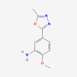 molecular formula C10H11N3O2 B1367865 2-Methoxy-5-(5-methyl-1,3,4-oxadiazol-2-yl)aniline CAS No. 5306-42-3