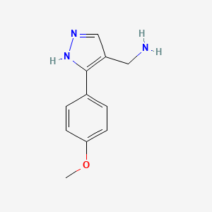 molecular formula C11H13N3O B1367866 1-[3-(4-methoxyphenyl)-1H-pyrazol-4-yl]methanamine CAS No. 1011404-52-6