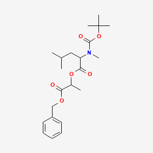 molecular formula C22H33NO6 B13679034 (R)-1-Cbz-ethyl (S)-2-[Boc(methyl)amino]-4-methylpentanoate 