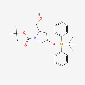 molecular formula C26H37NO4Si B13679271 [(2R,4R)-4-[(tert-Butyldiphenylsilyl)oxy]-1-Boc-2-pyrrolidinyl]methanol 