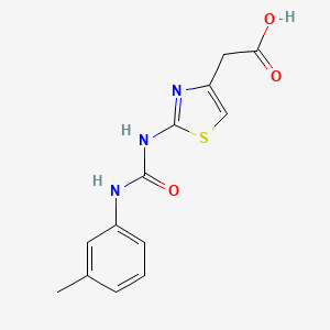molecular formula C13H13N3O3S B1367928 [2-(([(3-Methylphenyl)amino]carbonyl)amino)-1,3-thiazol-4-YL]acetic acid 