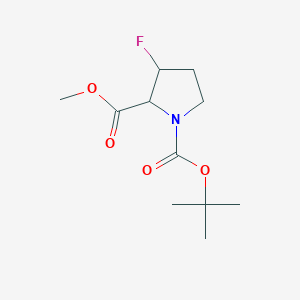 molecular formula C11H18FNO4 B13679330 Methyl (2R,3R)-1-Boc-3-fluoropyrrolidine-2-carboxylate 