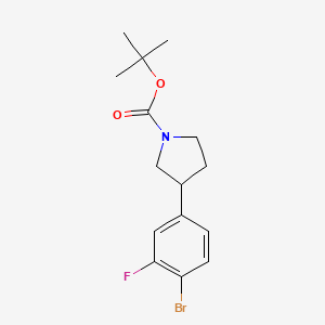 molecular formula C15H19BrFNO2 B13679402 1-Boc-3-(4-bromo-3-fluorophenyl)pyrrolidine 