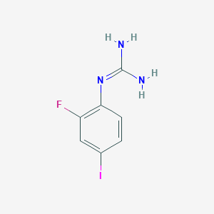 molecular formula C7H7FIN3 B13679433 1-(2-Fluoro-4-iodophenyl)guanidine 