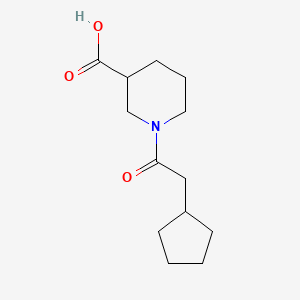 molecular formula C13H21NO3 B1367947 1-(2-Cyclopentylacetyl)piperidine-3-carboxylic acid 