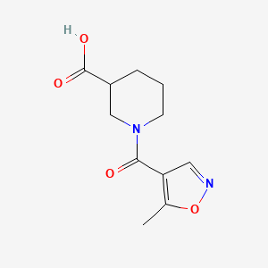 molecular formula C11H14N2O4 B1367950 1-[(5-Methylisoxazol-4-YL)carbonyl]piperidine-3-carboxylic acid 