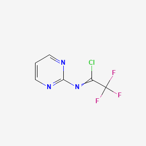 molecular formula C6H3ClF3N3 B13679630 2,2,2-Trifluoro-N-(2-pyrimidinyl)acetimidoyl Chloride 