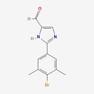 molecular formula C12H11BrN2O B13679653 2-(4-Bromo-3,5-dimethylphenyl)-1H-imidazole-5-carbaldehyde 