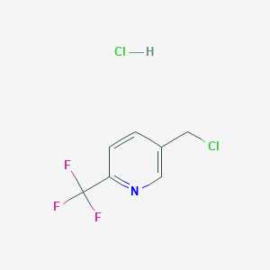 molecular formula C7H6Cl2F3N B13679666 5-(Chloromethyl)-2-(trifluoromethyl)pyridine hydrochloride 